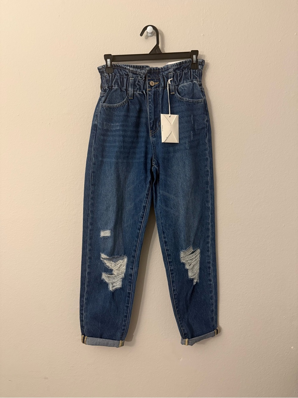 KanCan Olivia Ultra High Rise Paperbag Boyfriend Jeans NWT Small